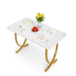 New Design Modern Metal Dining Table With <b>Marble</b> <b>Top</b> Luxury Gold Plated Dining Dining - Product Image 3