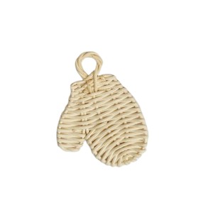 Décoration de Noël en rotin artisanale exquise, figurine en forme de gant tressé écologique à suspendre pour les fêtes - Product Image 1