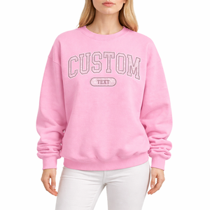 Women Casual Pink <b>Sweatshirt</b> Custom Logo Oversized Crew Neck Pullover Comfortable Fleece Wear Fashion Wear Outerwear <b>Sweatshirt</b> - Product Image 1