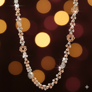 Collar Mala de Oro Rosa de 18K - Cadena Delicada con Múltiples Cuentas para Mujer - Product Image 2