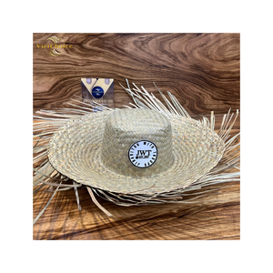 VietChoice Natural Grass Floppy Straw <b>Hat</b> With Frayed Edge For Beach Adults Unisex - Product Image 3