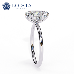 Anillo de Compromiso LOISTA con Diamante Corte Pera de 2ct, Color D, Platino, Certificado GIA, Joyería Clásica para Mujer - Product Image 2