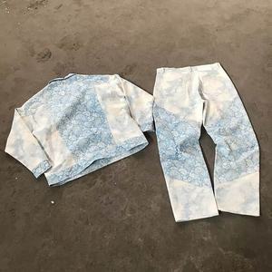 Unisex Casual Paisley Print Tracksuit Set Full Sleeve Button Up Shirt and <b>Pants</b> Lightweight Cotton Summer Wear for Adults - Product Image 2