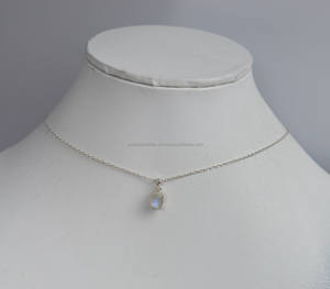 925เงินสเตอร์ลิง,สายรุ้งมูนสโตน,จี้อัญมณี,เครื่องประดับเงินทำด้วยมือ - Product Image 1