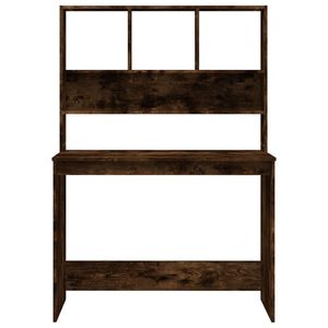 Bureau d'ordinateur compact en bois d'ingénierie chêne fumé, design rectangulaire - Product Image 5