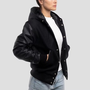 Blousons universitaires en chenille personnalisés avec logo, détails en cuir, fermeture éclair écologique, service OEM, mode décontractée pour hommes – Vente en gros - Product Image 6
