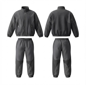 Adults <b>Windbreaker</b> Sets <b>Black</b> Color Hooded Jackets Zipper Up Long Sleeve Casual Wear <b>Windbreaker</b> Tracksuit For Winter - Product Image 2