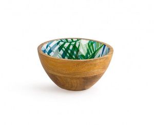 Bols de service exclusifs en bois de manguier, faits à la main, design moderne, intérieur émaillé rose et blanc, pour snacks, salades, décoratifs, en promotion - Product Image 2