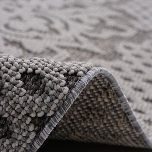 Ensemble de tapis d'intérieur/extérieur LOOM and LUXE 4X6 gris/blanc à motifs médaillon - Product Image 5