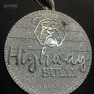 VVS Moissanite Luxury 18K <b>Gold</b> Plated Circle Pendant HipHop Rapper <b>Medallion</b> 925 Silver Custom Letter Name Charm Pendant - Product Image 6