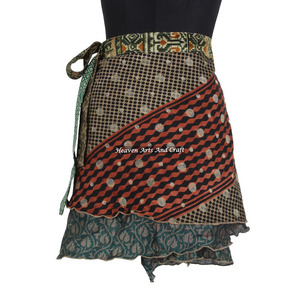 Nueva Llegada 2026: Minifalda de Seda Vintage India para Mujer, Hermosa Falda Corta de Seda Estilo Sari - Product Image 4