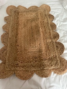 Bohemian Style Jute Area Rug Novelty Shape Flat Pile Non Slip Living Room Floor Mat Organic Material Hand Braided - Product Image 5