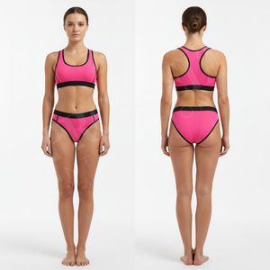 Conjunto de Bikini Deportivo de Dos Piezas con Cintura Alta, Cómodo, Personalizado OEM, Venta al por Mayor, Traje de Baño Personalizado con Espalda Cruzada, Ropa de Playa de Verano - Product Image 3