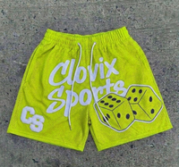 Shorts en maille épaisse de qualité supérieure avec logo imprimé en relief personnalisé, respirants, pour l'été, style streetwear