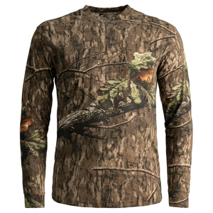 เสื้อรัดรูปลายพรางแบบ Real Tree สำหรับล่าสัตว์ ผลิตตามสั่ง ขายส่ง ผ้าสแปนเด็กซ์/โพลีเอสเตอร์คุณภาพสูง 220 กรัม แขนยาว สำหรับผู้ชาย ผลิตตามสั่ง - Product Image 1