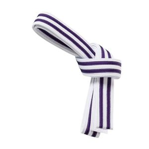 White Purple Striped Taekwondo Belt Cotton Martial Arts Grading Belt Multi Color Training Rank Strap BJJ Ranking Belts - Product Image 2