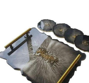 Magnifique plateau en résine, élégant plateau de service décoratif pour la maison, la cuisine, la salle à manger, la table basse et la décoration de fête. Vente en gros depuis l'Inde. - Product Image 4