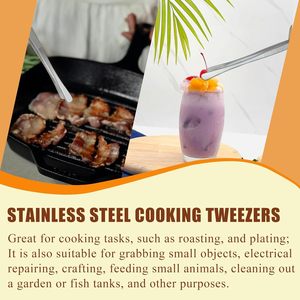 Pinzas de Manicura de Acero Inoxidable de 12 Pulgadas con Punta Inclinada, Duraderas y Largas para Uso Doméstico - Product Image 5