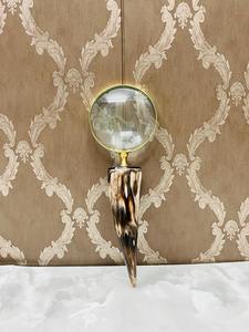 Lupa de latón hecha a mano con mango de cuerno natural auténtico | Lupa óptica vintage para lectura e inspección (el color puede variar) - Product Image 6