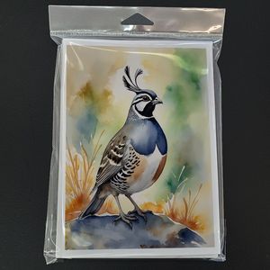 California Quail Whimsical A7 <b>Greeting</b> <b>Cards</b> Pack of 8 Blank <b>Note</b> <b>Cards</b> with Envelopes 5x7 Size - Product Image 3