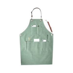 Tablier de barista professionnel en toile avec logo personnalisé, sangle en cuir réglable, uniforme pour employé de café, serveur de comptoir de café, fonctionnel - Product Image 1