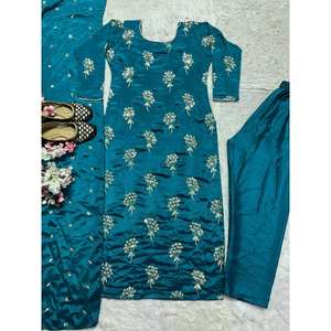 Conjuntos de diseñador para mujer Pantalón largo superior Dupatta en estilo elegante - Product Image 5