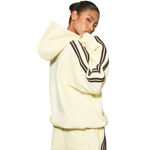 Women Winter Contrast Panel <b>Zip</b> Hoodie Tracksuit Set Relaxed Jacket Wide Leg <b>Trousers</b> <b>Side</b> Stripe Casual Eco-Friendly Two Piece - Product Image 2