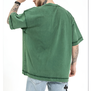 Custom Cropped Boxy Fit Oversized Heavy Weight 100% Cotton T-<b>Shirts</b> Blank Tee Wholesale Drop Shoulder - Product Image 6