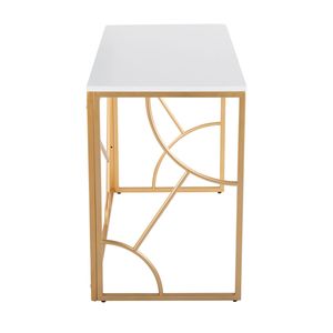 Escritorio contemporáneo Constellation en metal dorado y madera blanca - Product Image 2