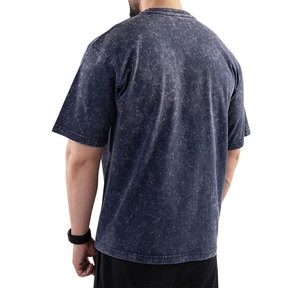 T-shirts vintage personnalisés en gros, vierges, 230 g/m², délavés à l'acide, coupe oversize, en coton épais, pour hommes - Product Image 2