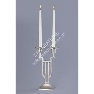 Support de bougie en aluminium fait main, style américain, 2 bras, durable, résistant à la chaleur, pour mariages et Noël, décoration moderne pour la maison - Product Image 1