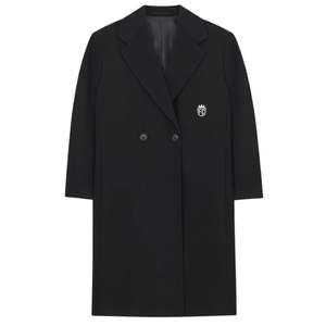 Manteau long pour homme, double boutonnage, formel, noir, classique, vêtement d'hiver, élégant - Product Image 1