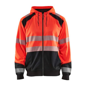 <b>Men</b> Outdoor Construction Safety Hoodies Workwear <b>Reflective</b> Clothing Long Sleeve Security Hoodie <b>Jacket</b> With Zipper - Product Image 4