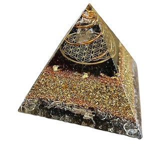 Pirámide de Orgón de Cobre con Turmalina Negra de Alta Calidad, Piedra Natural, Cristal de Sanación Reiki, Proveedor de Pirámides de Gemas - Product Image 1