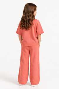 Ensemble de survêtement pour garçons, sweat à capuche et pantalon de jogging imprimés 2 en 1, jaune avec bande latérale noire, en coton, coupe ample - Product Image 5