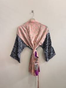 Kimono de Seda Sari para Mujer, Bata de Verano, Ropa de Dormir Suave y Cómoda - Product Image 6