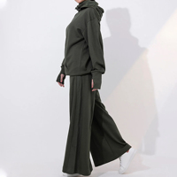 Ensemble survêtement décontracté deux pièces pour femme : sweat à capuche oversize et pantalon large, coupe ample, style streetwear