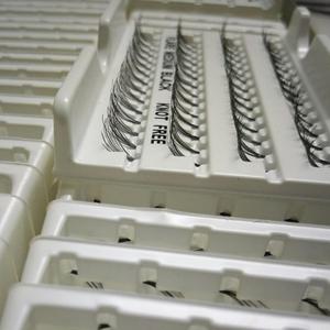 20D 30D Handmade Fluffy Individual <b>Lashes</b> <b>Cluster</b> Synthetic Hair Heat Bonded Knot Free Eyelash Custom Logo Dark - Product Image 4