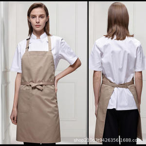 Tesmei Korean Fashion Chef <b>Apron</b> for Men with Custom Embroidery Logo Adjustable Neck <b>Kitchen</b> <b>Apron</b> for Hotel Restaurant Cafe - Product Image 6