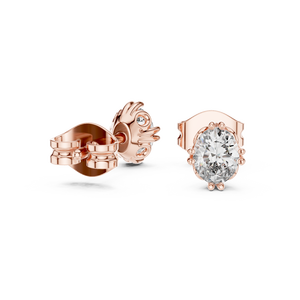 Pendientes con Diamantes Cultivados en Laboratorio de Corte Ovalado de 0.37CT, Engastados en Oro Rosa de 18K, para Mujer, Regalo de Compromiso, Boda, San Valentín, Uso Diario - Product Image 4