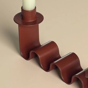 <b>Black</b> Metal Double Candle Holder Modern Iron Taper Candle Stand Decorative Wavy Design for Home Decor Dining Table Centerpiece - Product Image 4