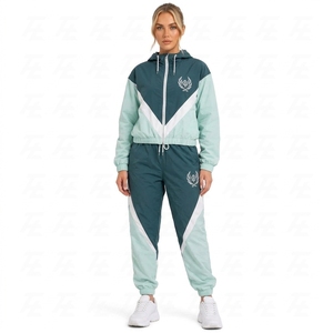 Fabricante de Conjuntos Deportivos Cortavientos para Mujer, Pedidos Personalizados al por Mayor, Chaqueta y Pantalones para Correr, Exportador de Ropa Deportiva - Product Image 1