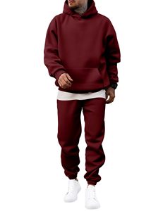 Ensemble de survêtement polyvalent pour hommes, tenue décontractée deux pièces assortie avec options de design personnalisé pour les commandes en détail et en gros - Product Image 1