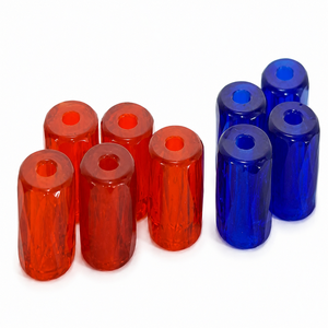 Cuentas de Vidrio Transparente Facetadas en Forma de Barril, en Colores Rojo y Azul, para la Creación de Joyas, Manualidades, Bisutería, Accesorios de Diseño - Product Image 1