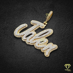 <b>Custom</b> "Jhalen " <b>Name</b> Pendant Iced Out Moissanite Diamond Hip Hop <b>Necklace</b> Luxury Bling Jewelry Gift - Product Image 5