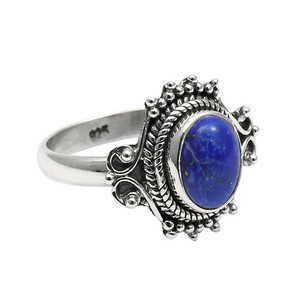 Handmade Lapis Lazuli Gemstone Ring Crafted From <b>Solid</b> 925 Sterling <b>Silver</b> Women Jewelry Bohemian Ring Perfect Gift For He & Her - Product Image 1