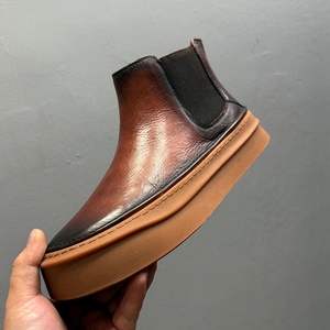 Chaussures habillées en cuir véritable pour hommes, bout carré, imperméables, respirantes, antidérapantes, légères, à lacets, style britannique - Product Image 6