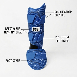 Custom Baseball Leg Guard Adjustable Shin <b>Protector</b> Breathable Mesh Sports Protective Gear OEM Wholesale Supplier Manufacturer - Product Image 3