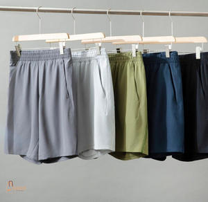 Men's Summer Sports Shorts 100% Cotton High <b>Elastic</b> Waist Quick-Dry Breathable Knitted 3D Tailored Wear-Resistant for Outdoor - Product Image 1