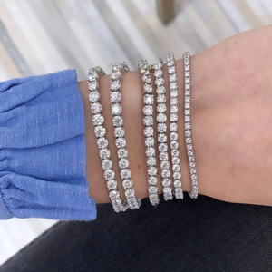 IGI Certified VVS Lab Grown Diamond Tennis Bracelet Classic 18K <b>Gold</b> Eternity Link Chain Fine Jewelry for Unisex - Product Image 2